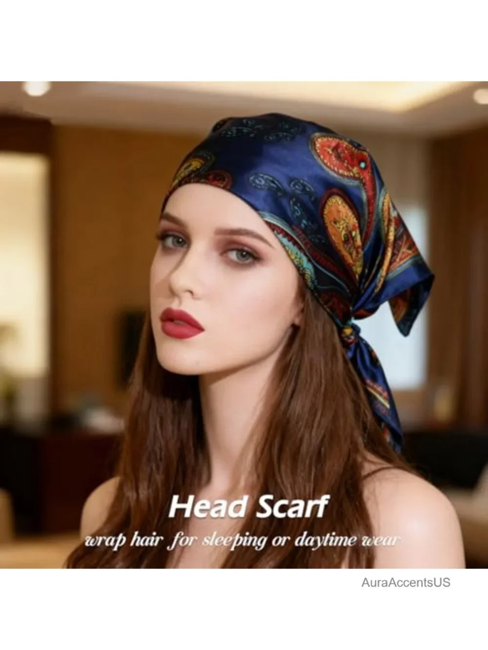 4 Pcs Large Satin Head Scarf - 35